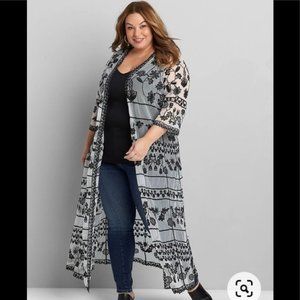 Embroidered-Mesh Maxi Overpiece NWT size 26/28